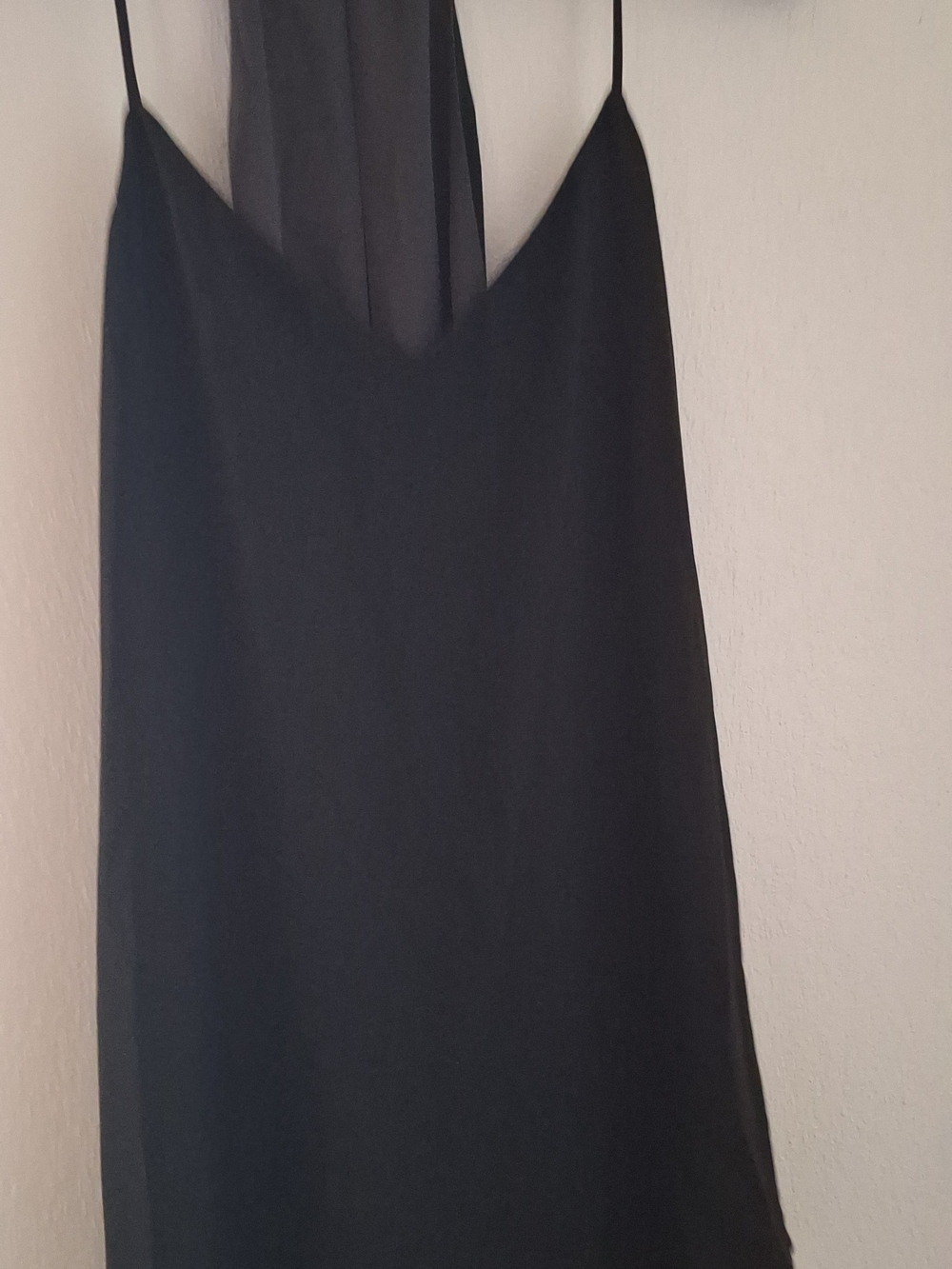 Sleek Black Slip Top with Sheer Back-Reversible